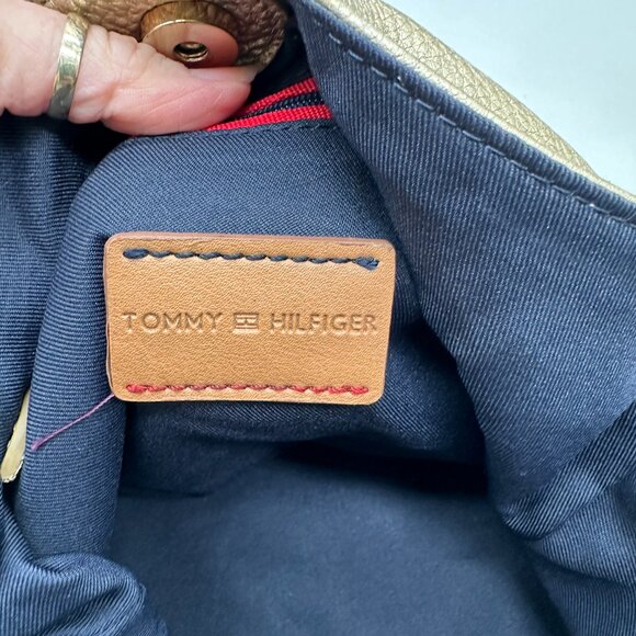 EUC Tommy Hilfiger Womens Purse Gold Shimmering Handbag  Bag - Picture 7 of 7